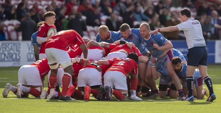 David Manning - scrumming down against The Army